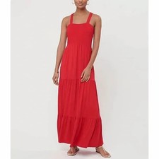 LOFT Tiered Smocked Maxi Dress XS