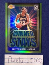 2024-25 Optic Kareem Abdul-Jabbar Winner Stays Lime Green Insert card #'d 41/199