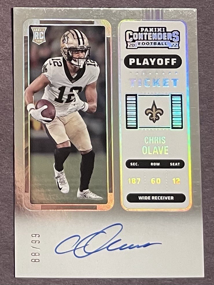2022 Contenders #109 Chris Olave Playoff Ticket /99 ON CARD Auto