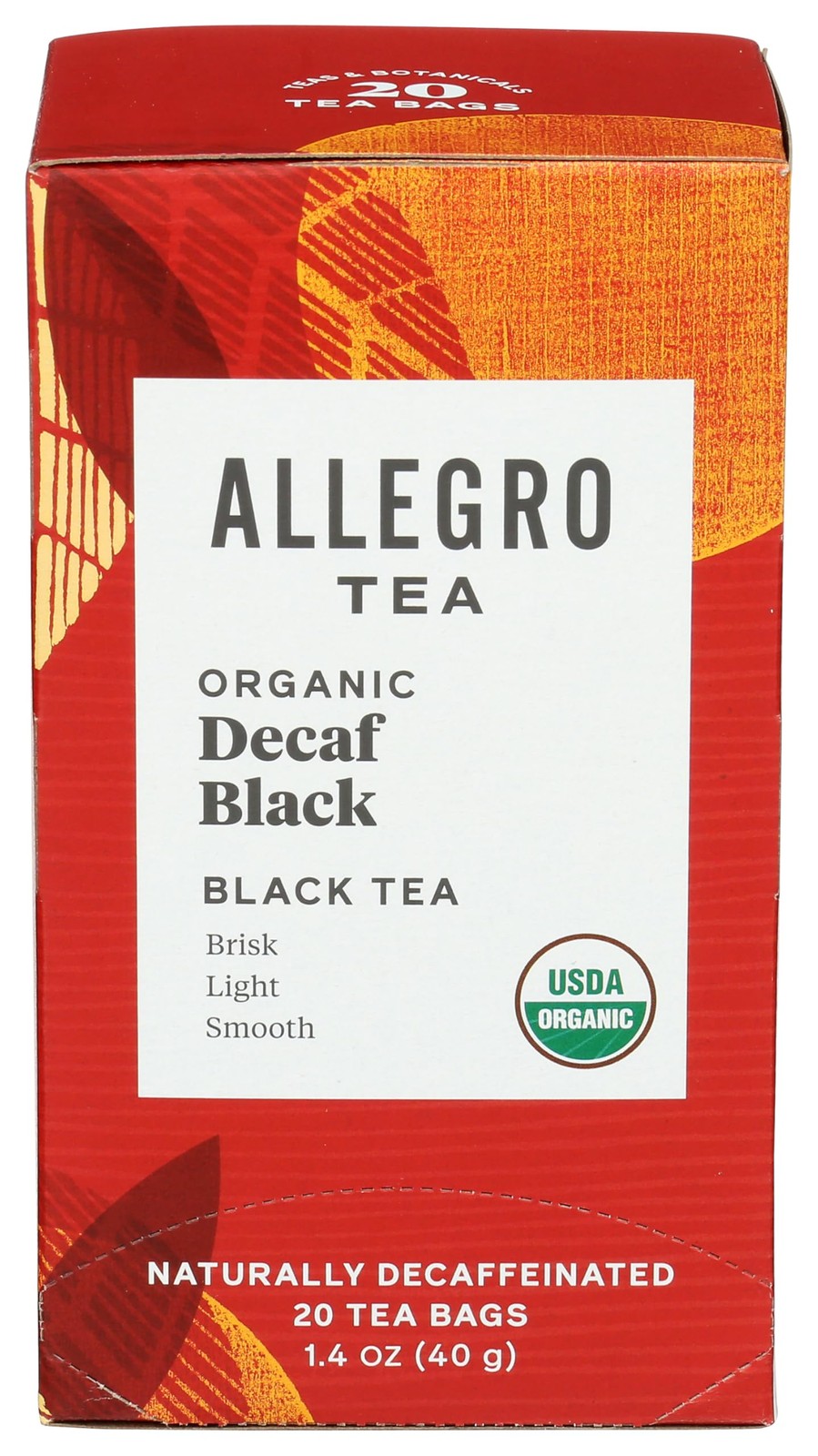 , Organic Decaf Black Tea Bags, 20 Ct 20 Count (pack Of 1)