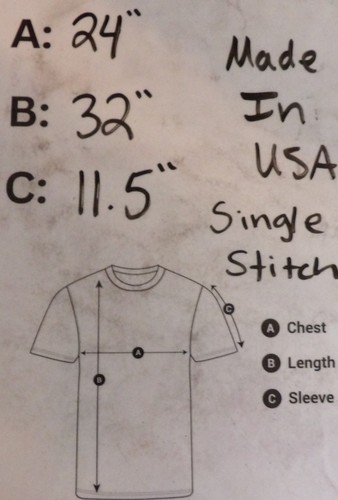 Gray VTG men’s shirt with short sleeves, chest pocket, and “Made in U.S.A.” text, shown on white sewing chart.