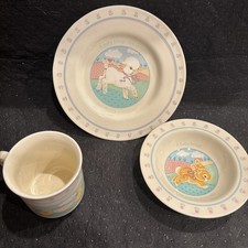 Hallmark Heirloom 1984 Collection Baby Child Dish Set Plate Bowl Cup Japan Made
