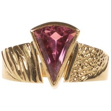 Damen Handarbeit Ring Gold 750 mit Turmalin Gr.  58/18,4 mm (D3633)