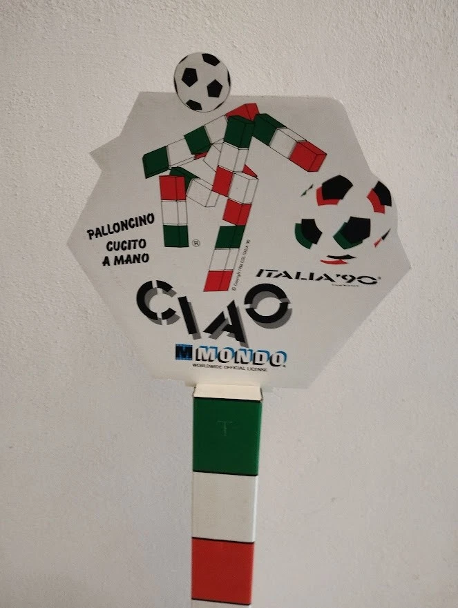 DISPLAY Italia '90 CIAO Ufficiale con PALLONE Cuoio MONDO NOS RARO VETRINA 80cm - Immagine 3 di 4