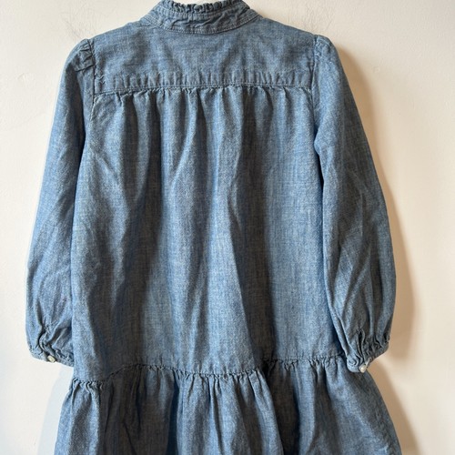 Polo Ralph Lauren Girl’s Size 5 Chambray Blue Dress Button Front Long Sleeve - Picture 8 of 11