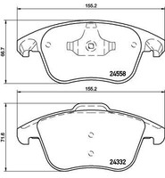 Brembo Bremsbelagsatz, Scheibenbremse P 61 117 FüR CitroËN Peugeot DS