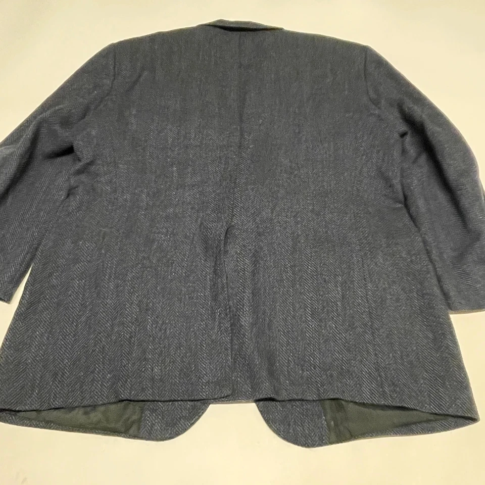 Jaqueta Blazer Masculina Vintage Tweed 48L Lã Marinha Campo Caça Equitação Hacking - Imagem 3 de 4