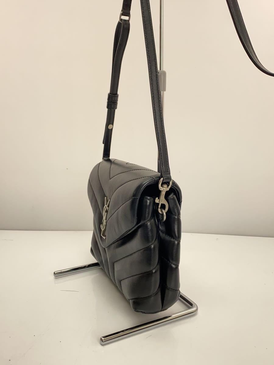 Borsa a tracolla SAINT LAURENT Lulu giocattolo pelle quadrata macchiata nera usata