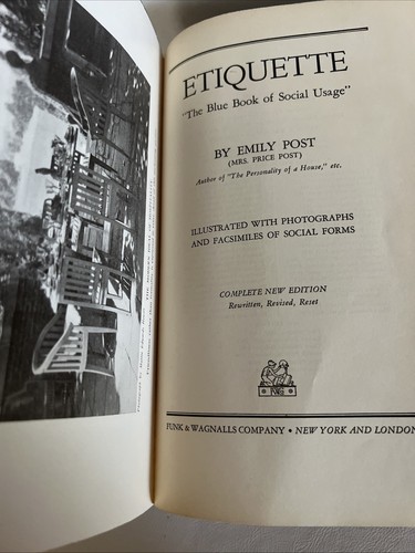 Etiquette By Emily Post 1937 Vintage Hardcover Book, Funk And Wagnalls - Imagen 4 de 9