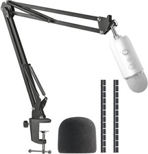 Blue Yeti Microphone Boom Arm Stand with Yeti Microphone Pop Filter, Compatib...