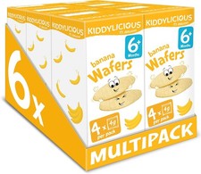 Kiddylicious Banana Mini Wafers - Gluten and Dairy Free Kids Snack - Suitable fo