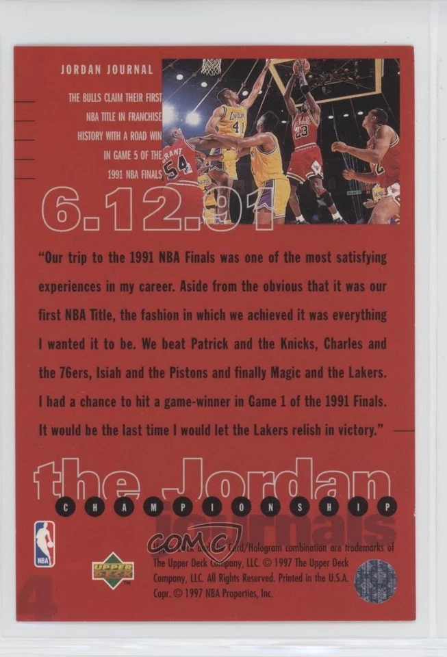 1997 Upper Deck The Championship Chronicles Box Set Michael Jordan #4 HOF - Image 2 of 2