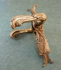 Pair of Antique Original P E Guerin brass bronze door handles back plate nouveau