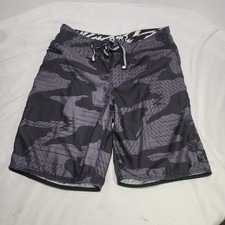 Vintage Y2K ...LOST Surf Board Shorts Drawstring Swim Trunks, Size 36 - EUC