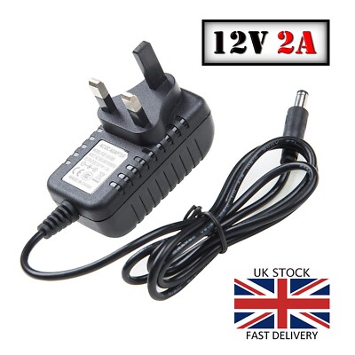 12V 2A AC/DC UK Plug Power Supply Adapter Charger Mains Transformer For ...