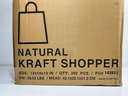 250 Natur Kraftbeutel Papier 11,8"x 9,5"x 12" Tragetaschen Henkeltüten Box à 250" - Bild 6 von 10