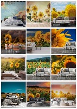 3D Sunflowers Field Sunny Self-adhesive Wallpaper Removable Wallpaper Wall Mural