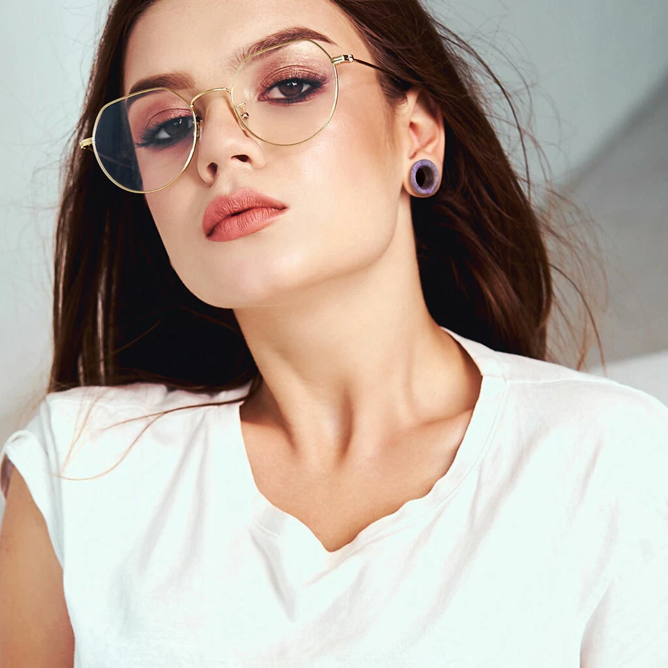 PAR Amatista Amítesis Piedra Orgánica Túneles Tapones Orejeras Medidores Foto 2 de 4