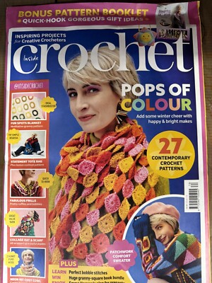 Inside Crochet magazine #174 2024 Pops of colour. Contemporary crochet patterns