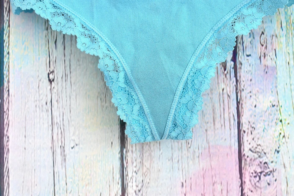 Women's Secret Treasures Wideband Thong S-XXL Blue Panties Underwear NWT - Image 4 of 4