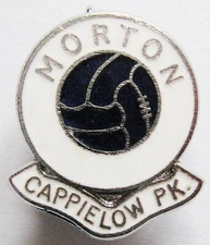 GREENOCK MORTON - Vintage Gomm Ball Enamel Football Pin Badge CAPPIELOW PARK