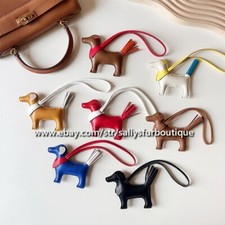 Handmade Real Leather Puppy Handbag Key Chain Ring Charm Pendant 7 Colors