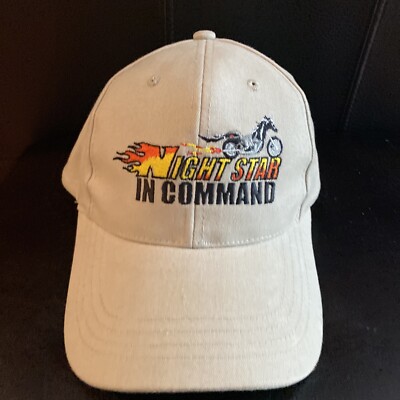 Night Star in Command Hat Motorcycle Stallion Stars Logo Cap Tan Horse Trek 