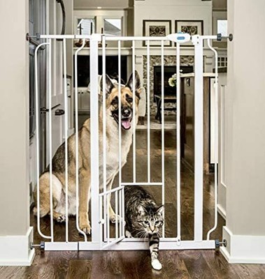 tall dog gate with door