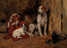 stunning oil painting handpainted on canvas-dogs