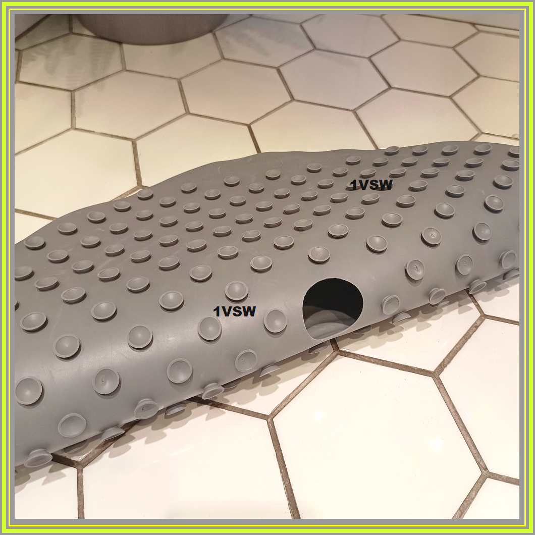 IKEA BATH MAT SHOWER RUBBER NON SLIP ROUND DOPPA GREY 46CM BRAND NEW