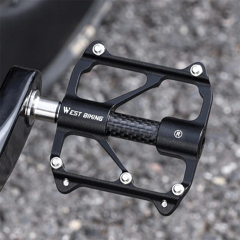 Fahrrad Pedale 3 Bearing Titanium Achse Kohlefaser Cover Schwarz Fahrradpedale - Bild 2 von 4
