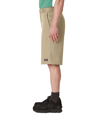 Dickies Men's Loose Fit Flat Front 13” Work Shorts in Khaki