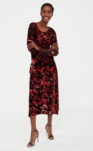 zara red velvet dress