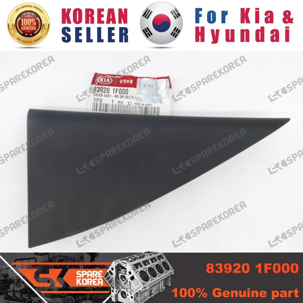 Genuine/OEM 839201F000 COVER ASSY-RR DR DELTA INR,RH for Kia New 