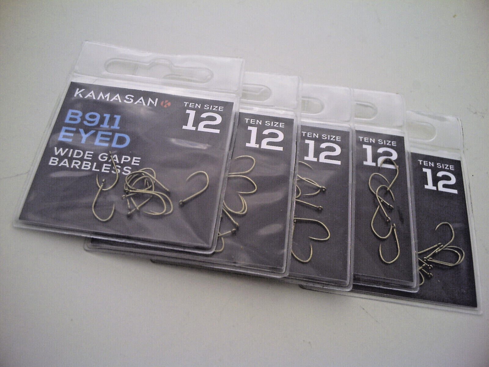 50 x B911  Barbless Eyed Hooks. Size 12. Great for Carp, Barbel & Hair Rigs.