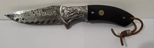 Folding Knife Blade Steel Luxury Wood Handle Survival Camping Hunting Damascus