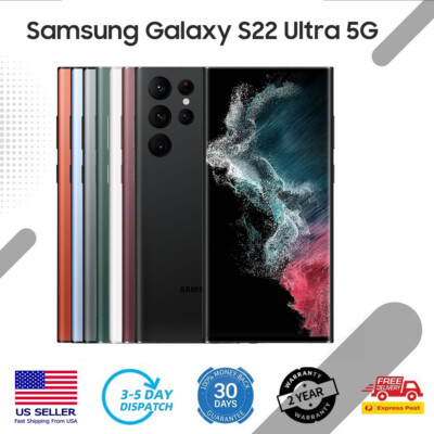 NEW UNLOCKED SAMSUNG GALAXY S22 ULTRA 5G SM-S908U ALL COLORS AND MEMORY GSM+CDMA