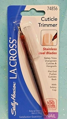 La Cross Sally Hansen Nail CUTICLE TRIMMER 74856 & Trims Hangnails + Pusher NEW!