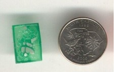 12 VINTAGE JADE ACRYLIC ASIAN SYMBOL 19x14mm. RECTANGLE TILE CAMEOS d672