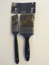 Paintbrush Set One-Coat 2-Pc- 1-1/2" Angled 3" Trim 100% Polyester