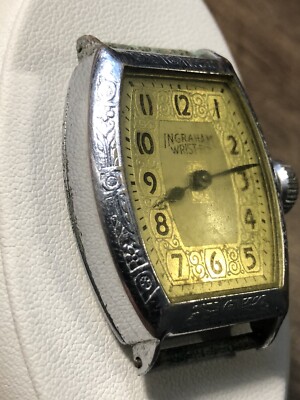Vintage Ingraham Watch Wrist-Fit Mechanical Wind Up For Repair