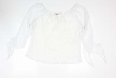 Inspire Damen weiß Polyestermischung Basic Bluse Größe 16 U-Boot-Ausschnitt