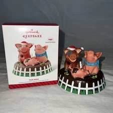 Hallmark Keepsake Ornament 2014 Magic Sound And Motion Yule Hogs HILARIOUS music