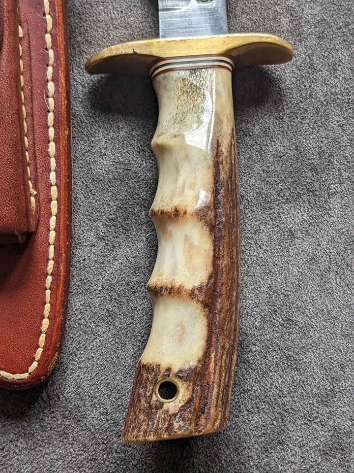 Randall Made Knives Model 5-5 Rare Fat Stag Older Model Finger Grooved Handle! - Image 3 of 4