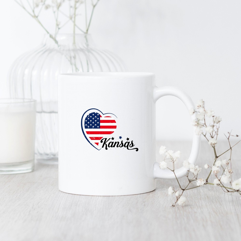 Kansas Heart Flag Kansas Mug Kansas Gift Kansas Flag Kansas Pride Kansas Travel