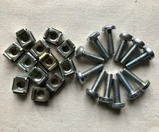 19-calowe nakrętki rackowe na sprzęt i srebrne śruby M6 gwint 20 mm, opakowanie 12 szt.