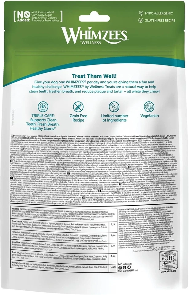 Cepillo de dientes mediano Whimzees golosinas para perros 110 mm (12 paquetes) estuche de 3 Foto 3 de 4