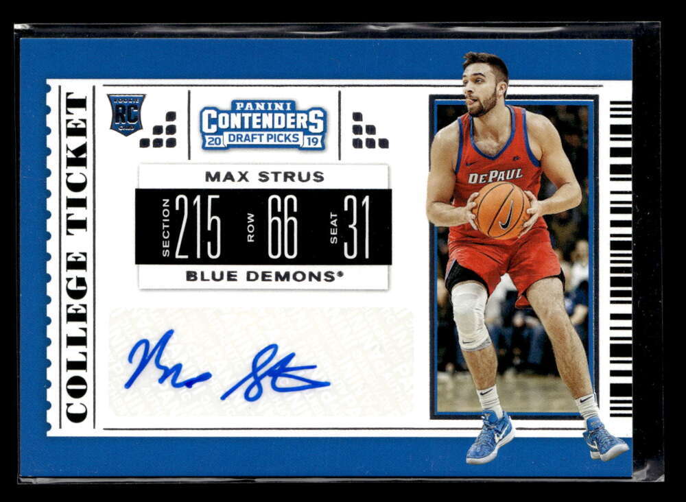 2019 Panini Contenders Draft Picks Max Strus College Ticket RC Auto FX788