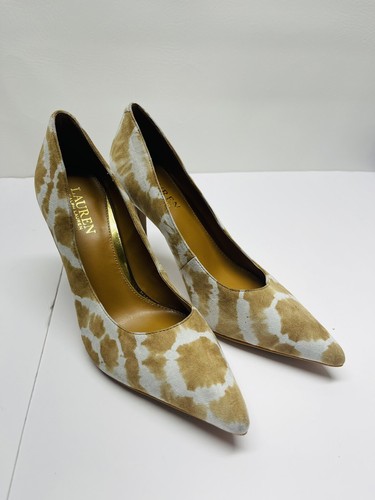 RALPH LAUREN TAN IVORY SARINA CALF 