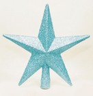 Christmas Decorations Star Topper Ice Blue Glitter Finish Star for Top of Tree